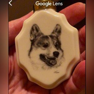 Vintage Porcelain Welsh Corgi Ornament